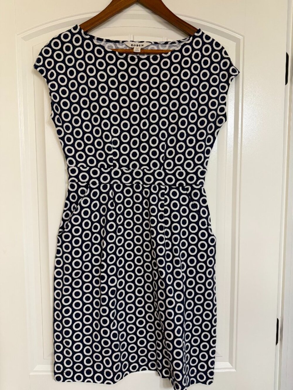 Boden Florrie Jersey Dress, French Navy, Hoops